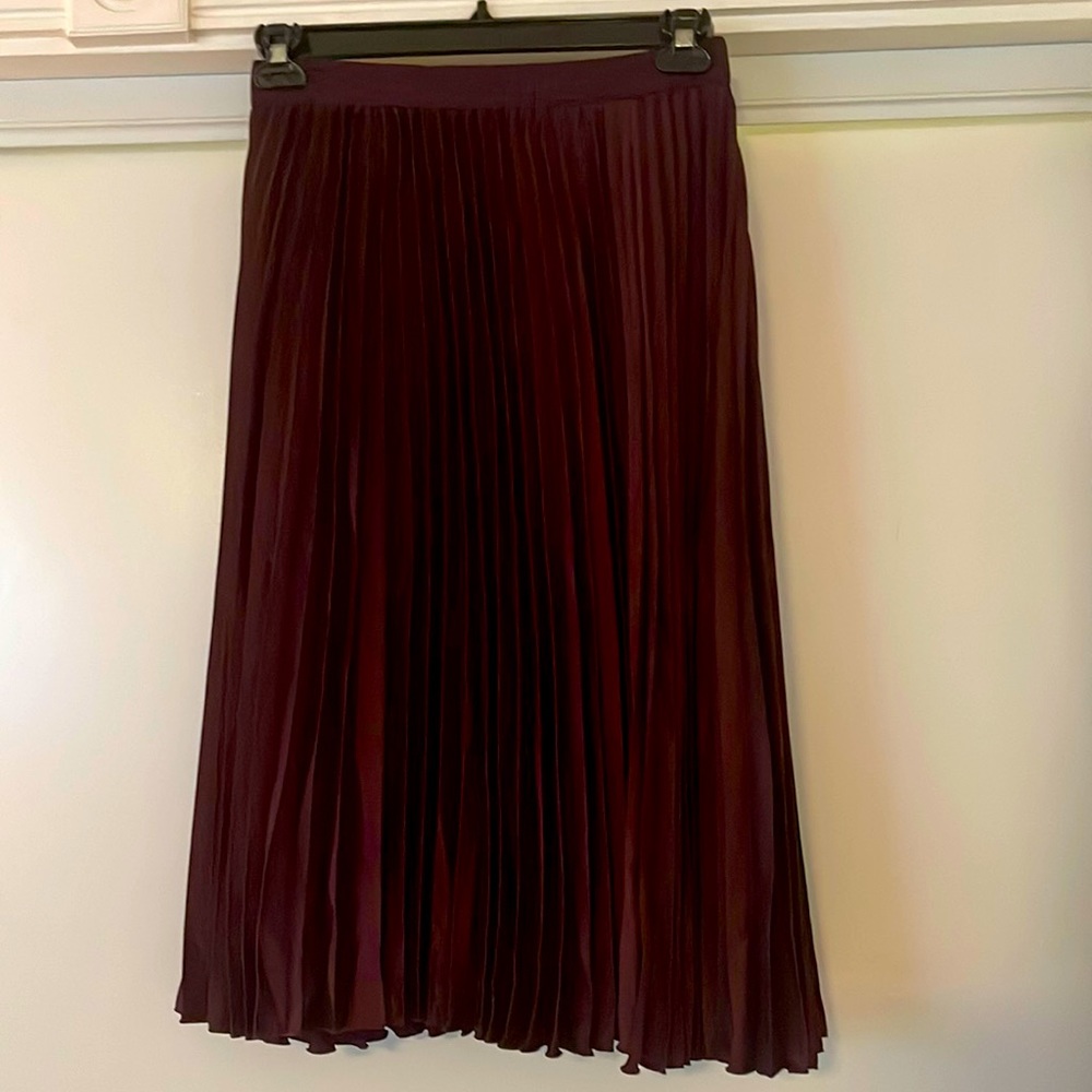 Purple burgundy pleated skirt